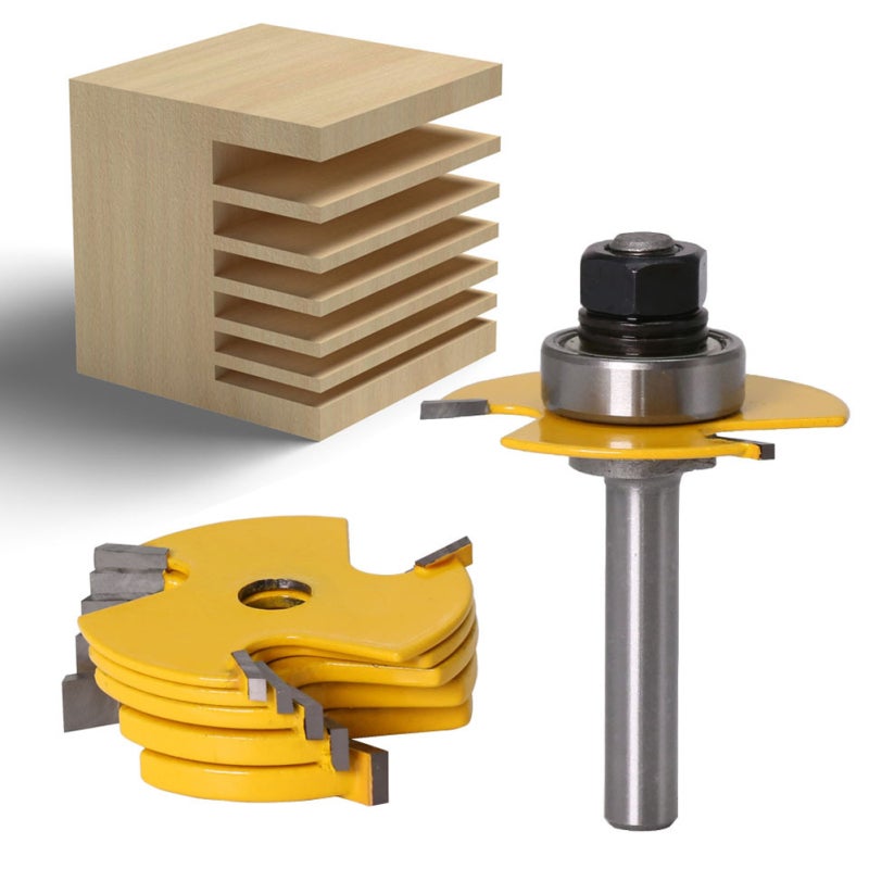 Adjustable Router 8mm Shank Industrial Grade Alloy Material Slot Cutter - Easy Adjustment 6 Different Size 3-Wing Grooving Tool for Professional Woodworkers and Hobbyists - Image 1
