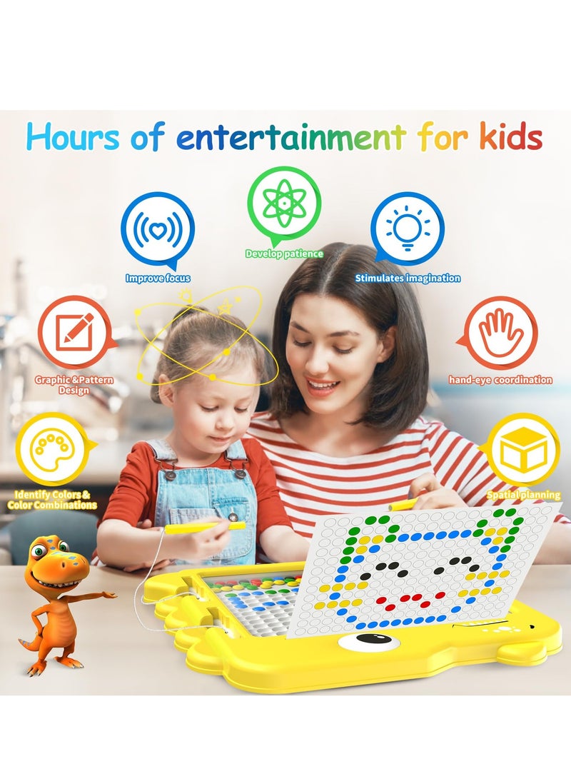 Fanski Magnetic Drawing Board for Toddlers and Kids Ages 4-8,Large Magnetic Dot Art Board with Two Pens and Beads,Doodle Board Montessori Educational Preschool Toy - Image 2