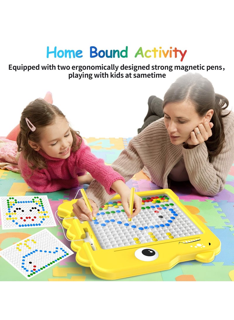 Fanski Magnetic Drawing Board for Toddlers and Kids Ages 4-8,Large Magnetic Dot Art Board with Two Pens and Beads,Doodle Board Montessori Educational Preschool Toy - Image 3