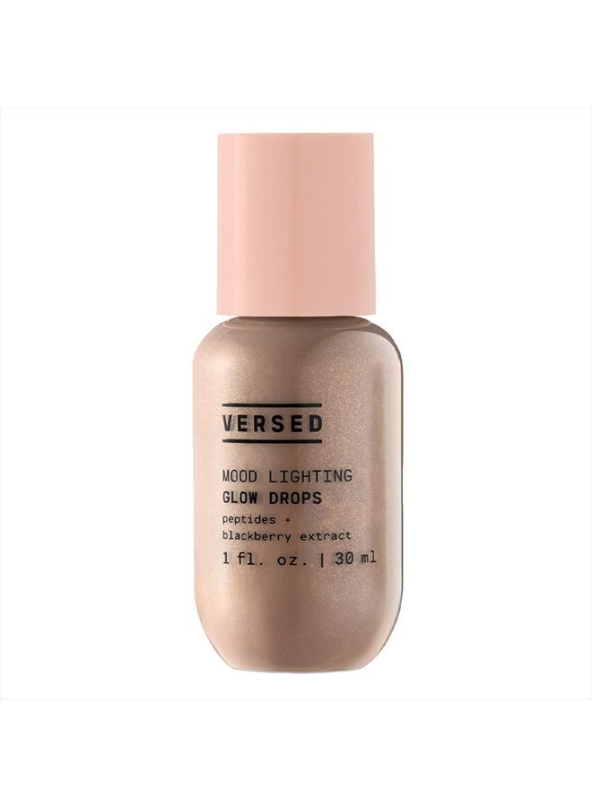 Versed Mood Lighting Luminizing Glow Drops, Sheer Bronzed - Liquid Highlight & Bronzing Drops with Illuminating Light-Reflecting Pigments - Antioxidants & Hydrating Hyaluronic Acid - Vegan (1 fl oz) - Image 1