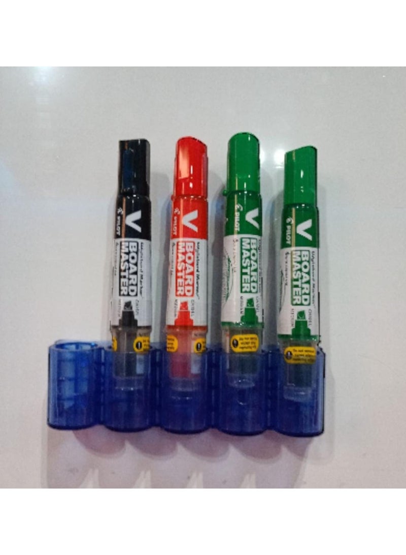 بايلوت طقم أقلام الماركر في بورد ماستر للسبورة البيضاء مكون من 4 قطع متعدد الألوان مع حامل للاقلام مغناطيسي - Image 3
