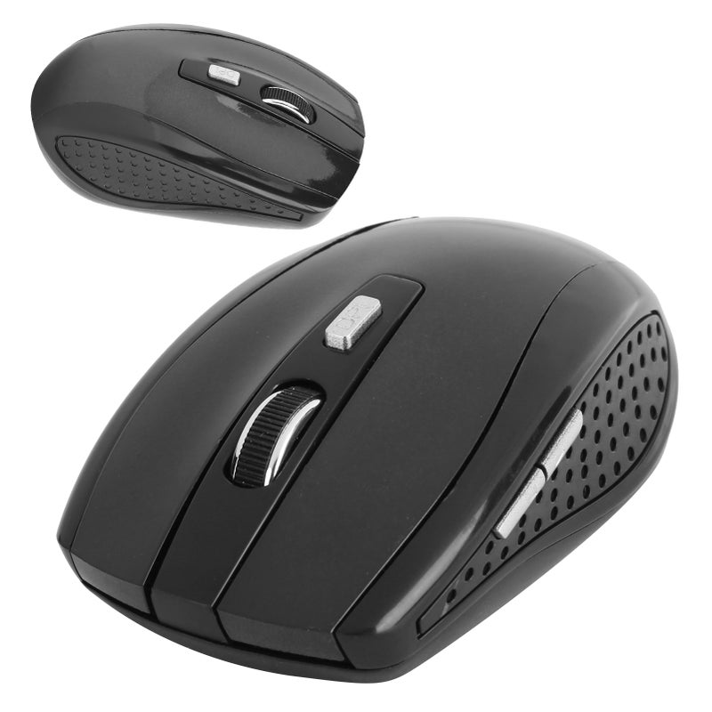 Wireless Mouse: Black 2.4G Wireless Anti-interference Silent Micro-motion Design - Ergonomic Shape Adjustable 1600DPI Gaming Mouse for Notebook Computer Gaming Accessories - Image 4