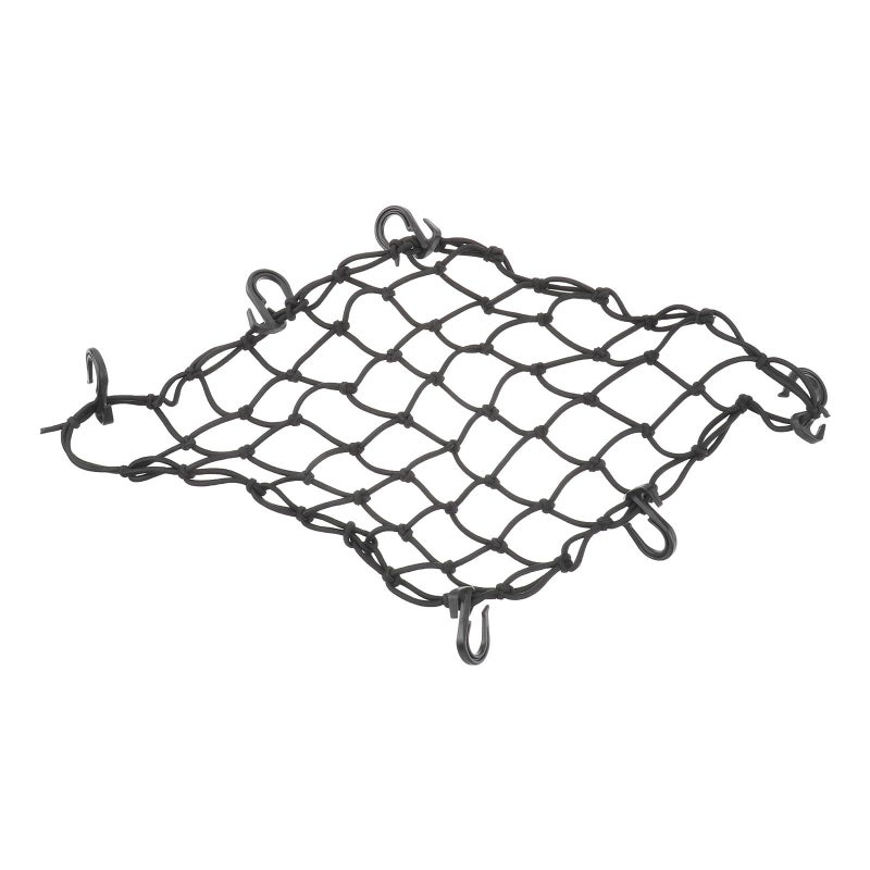 Black Latex Adjustable 40X40Cm Luggage Cargo Net with 6 Hooks for Car Motorcycle Storage - Image 2