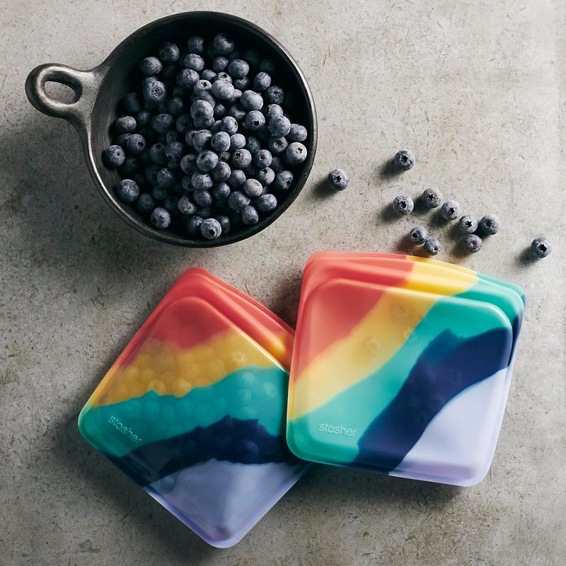 Stasher Silicone Reusable Storage Bags, 6-Pack, Reusable Freezer Bags, Microwave, Dishwasher, Oven Safe, Sous Vide, Premium Lunch Containers, Eco Friendly, Food Storage Bags, Snack Bags, Multicolor - Image 3