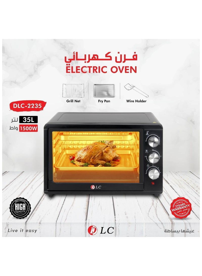 D L C 1500W Electric Oven 35 Liter Capacity, Black - DLC-2235 - Image 2