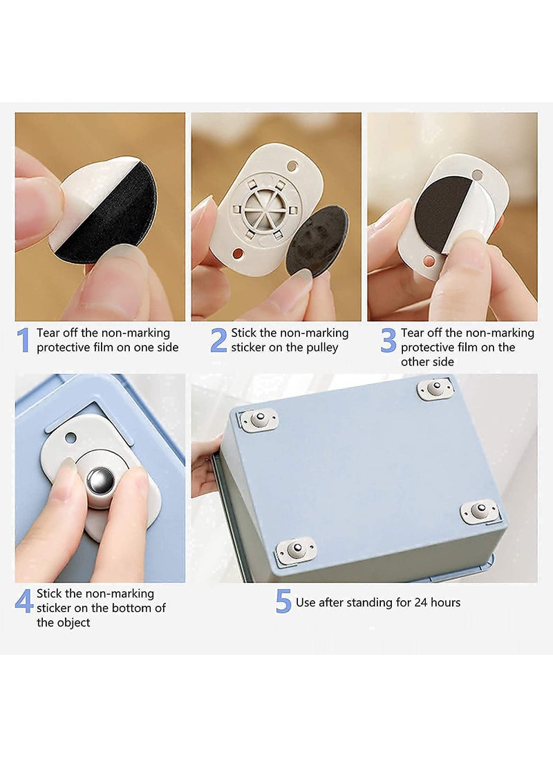 Riddhi Enterprise - RIDDHI Collection Self Adhesive Mini Swivel Casters Wheels Wheels at The Bottom of The Storage Box Swivel Caster Wheels 360 Degree Rotation Wheels Pack of 4 - Image 1
