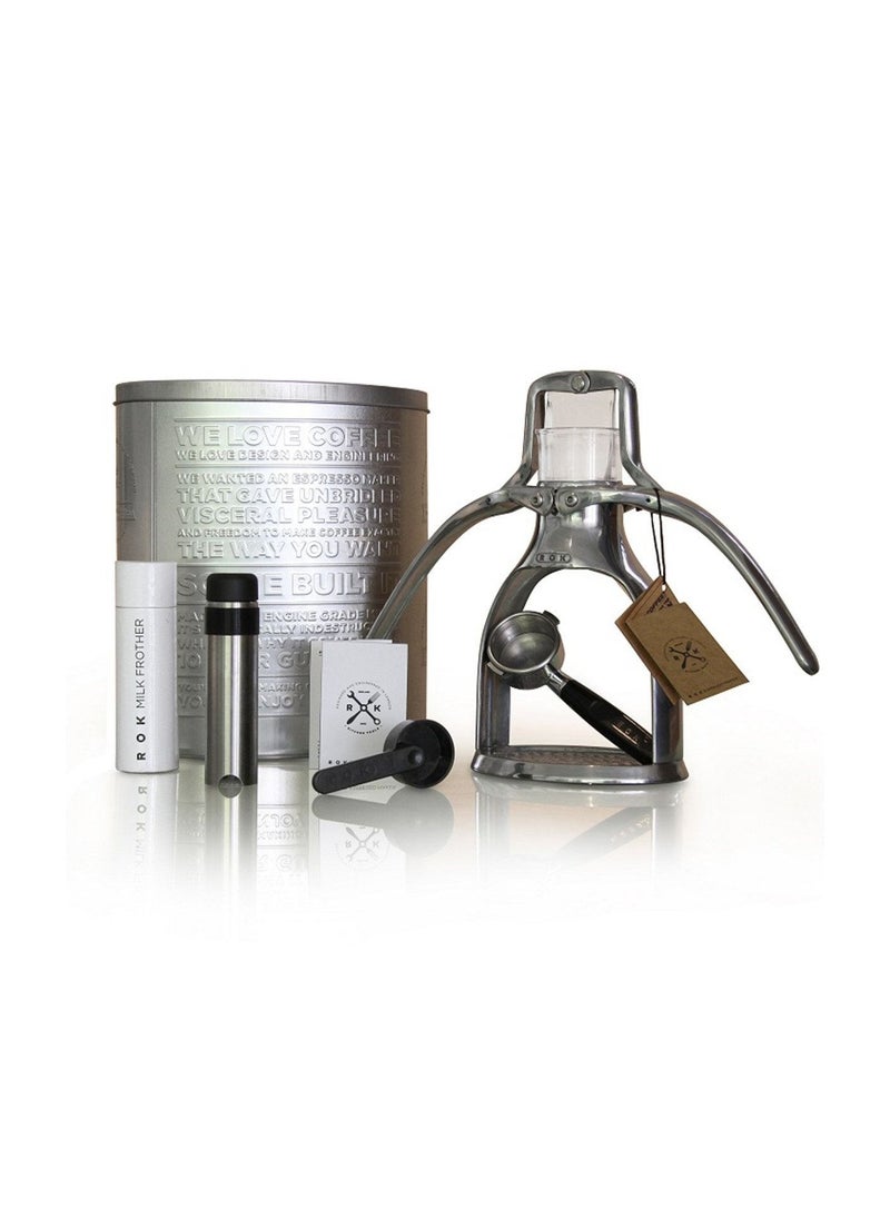 ROK - Rok Manual Espresso Maker with Silver color - Image 1