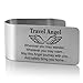 XQLZY Travel Angel Wherever You May Wander Engraved Stainless Steel Car Visor Clip Funny Angel Safe Travels Driving Gifts for Family Friend Driver Women Men New Driver Gifts - Image 2