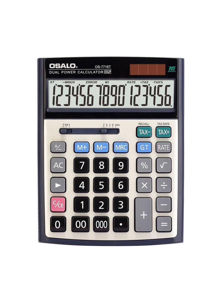OSALO Osalo 7716T large Display. dual powered Calculator, runs on solar and Battery  - Image 1