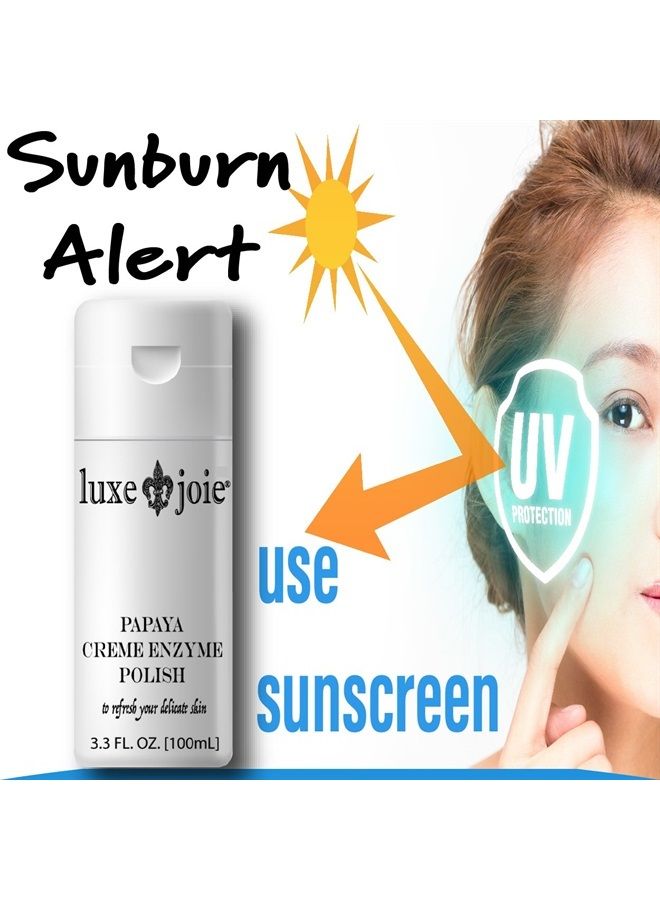 LuxeJoie Papaya Creme Enzyme Polish Polish Advanced Microdermabrasion Body & Face Exfoliating Scrub Face, Hands & Neck & Décolleté, Anti Aging Skin Care, Minimize Pores, Wrinkles, Acne Scars Remove Blackheads - Image 4