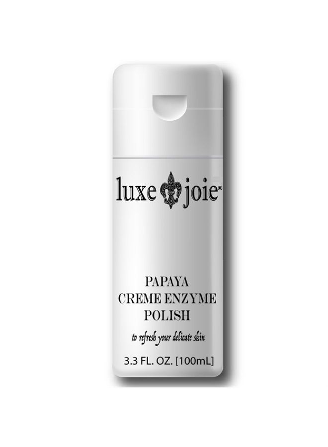 LuxeJoie Papaya Creme Enzyme Polish Polish Advanced Microdermabrasion Body & Face Exfoliating Scrub Face, Hands & Neck & Décolleté, Anti Aging Skin Care, Minimize Pores, Wrinkles, Acne Scars Remove Blackheads - Image 1