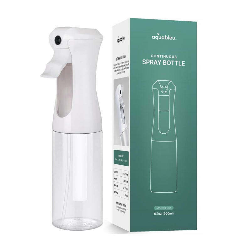 Aquableu Spray Bottle For Hair - Continuous Mist Spray Bottle For Hair Care  Styling  Cleaning  Plants  Pets & Essential Oils (Clear  6.76Oz/200Ml) - Image 1