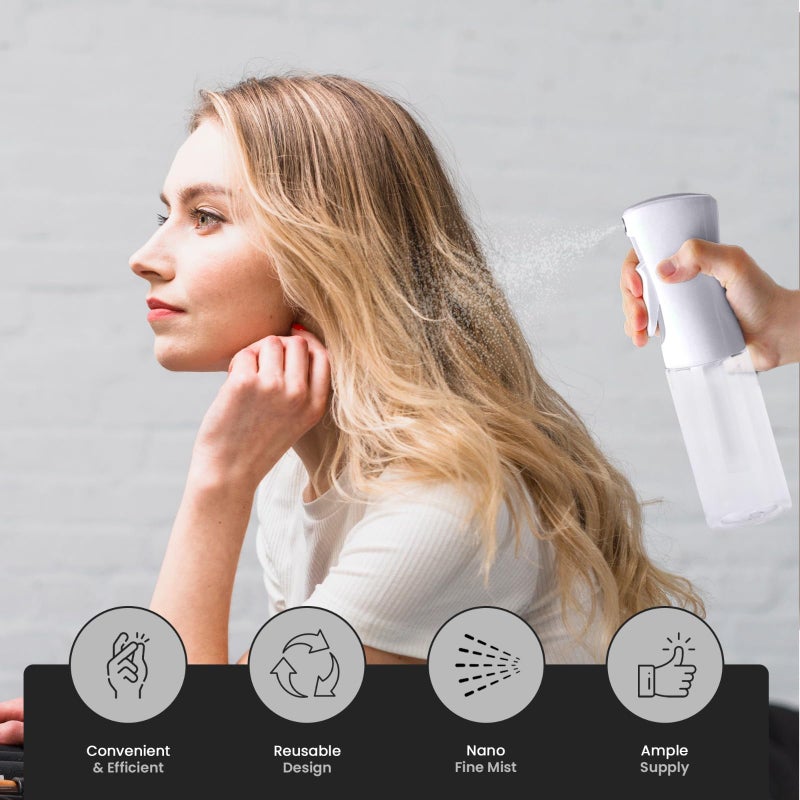 Aquableu Spray Bottle For Hair - Continuous Mist Spray Bottle For Hair Care  Styling  Cleaning  Plants  Pets & Essential Oils (Clear  6.76Oz/200Ml) - Image 4