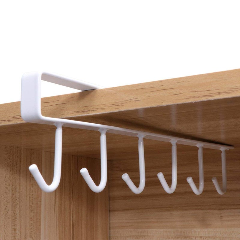 Dhruheer Multi Purpose Metal Door Organizer Cabinet Hook Hanger 6 Hooks Kitchen Bathroom Hanger for Kitchen Utensils Towel - Image 2