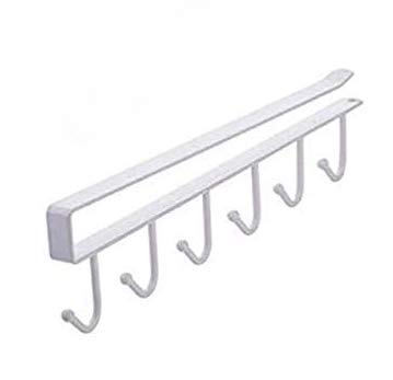 Dhruheer Multi Purpose Metal Door Organizer Cabinet Hook Hanger 6 Hooks Kitchen Bathroom Hanger for Kitchen Utensils Towel - Image 1