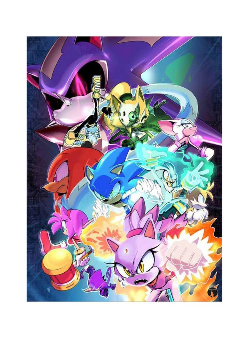 RKN Sonic Printed Mousepad Purple/Blue/Yellow