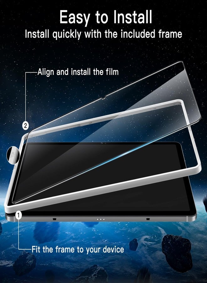 جي تيك واقي شاشة JETech لجهاز سامسونج جالاكسي تاب S10 FE Plus/S10 FE+ 2025 (13.1 بوصة)، مع إطار سهل التركيب، طبقة زجاجية مقسّى 9H، شفاف عالي الوضوح، عبوة من قطعتين - Image 2