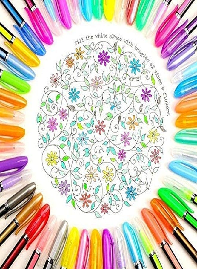 53 Arts 53ARTS 1.0mm Tip Neon Gel Pen Set for Coloring Books, Drawing, and Writing Markers, Multicolor, 60 Pieces Color Glitter Pens - Image 2