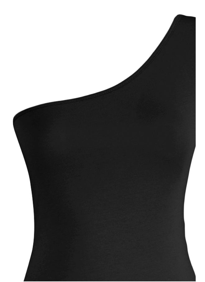 trendyol - Black Single Sleeve Cotton Elastic Knitted Body With Snap Button TWOSS23BD00013 - Image 1