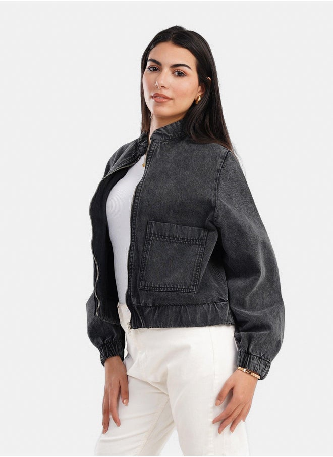 Clue Bomber Denim Jacket  - Image 2
