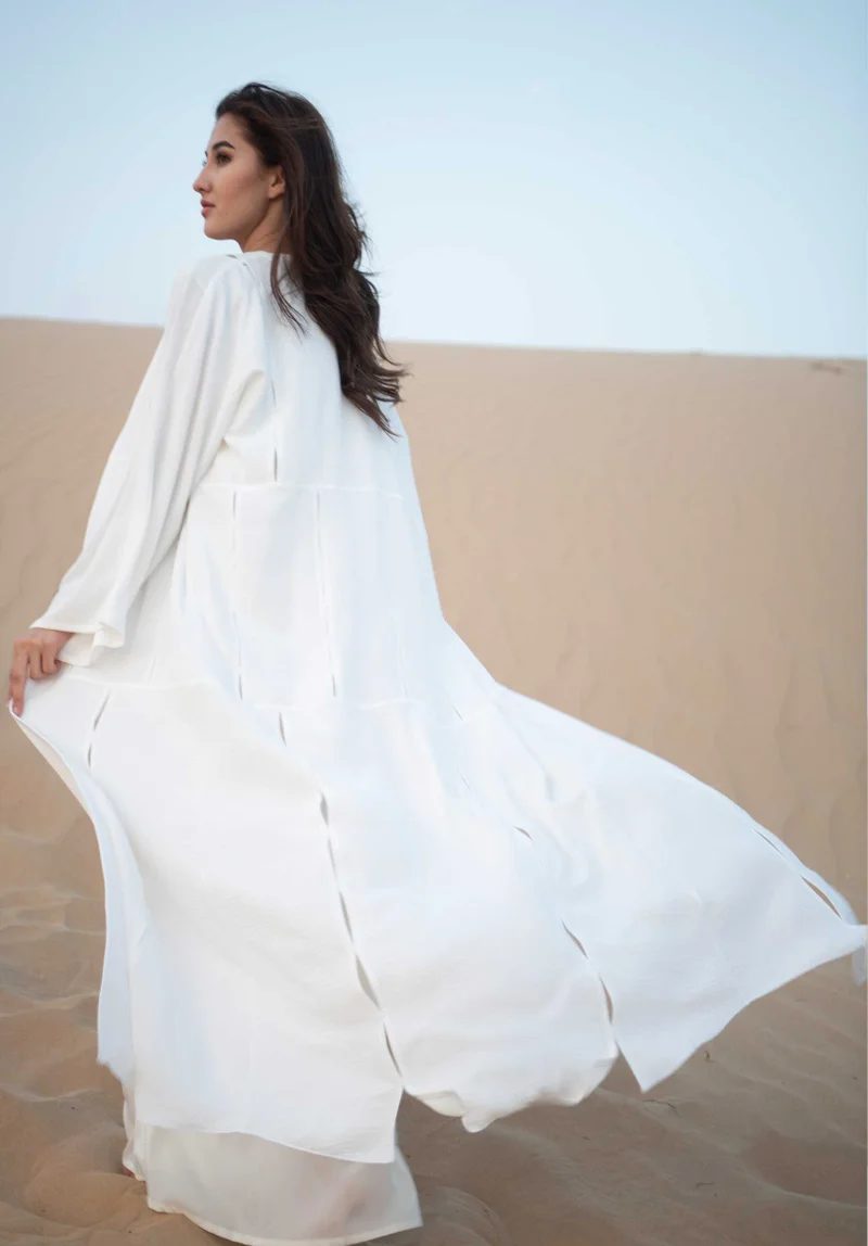 Moistreet Embroidered Open Abaya