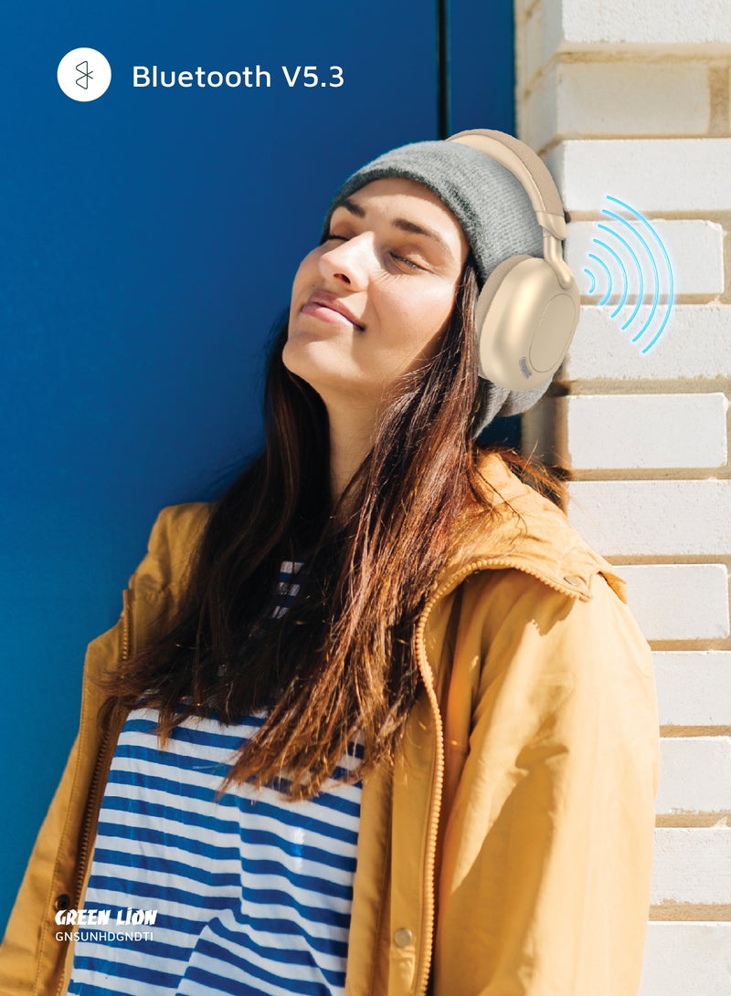 GREEN LION Sunstone Wireless Headphone / AUX Support / Microphone /Bluetooth V5.3 / 10m Range / 36 hours Playing Time/ Music / Calls / Comfortable Headphone - Desert Titanium - Image 4