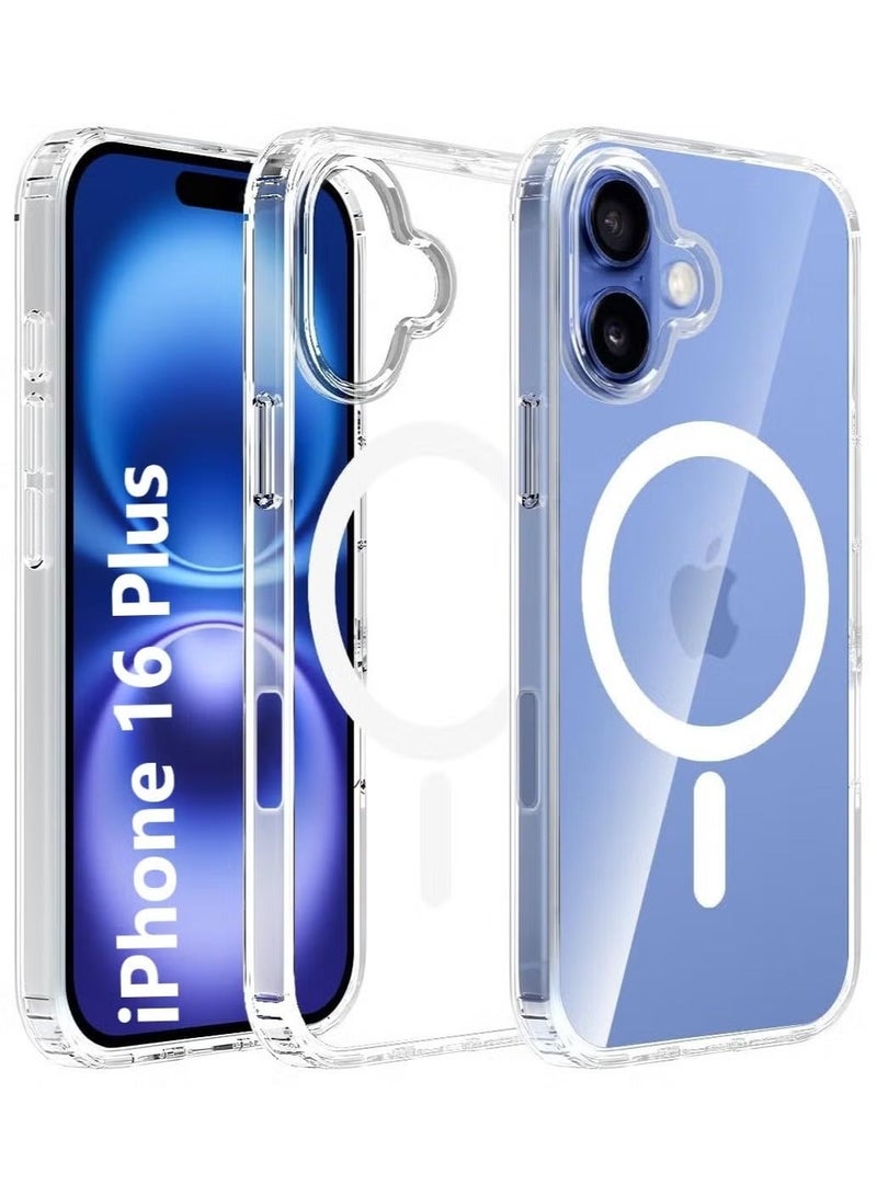 ARMOR Case Cover for iPhone 16 Plus 6.7 inch, Compatible with MagSafe, Scratch-Resistant Back, Anti-Scratch Clear Back Magnetic Phone Cover - Image 1