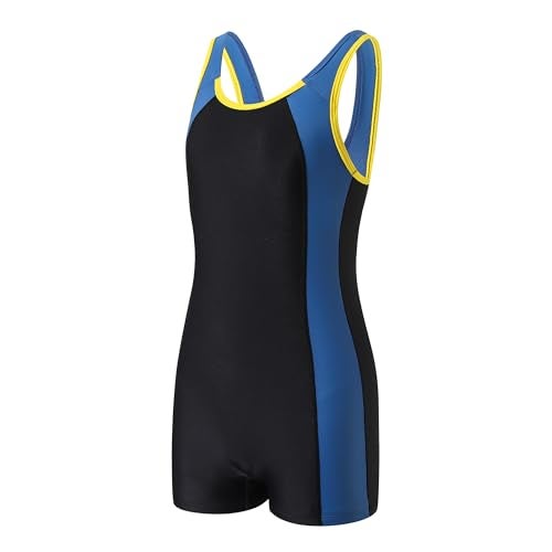 J·E Sterguard J.E Sterguard Athletic Girls' One Piece Swimsuit, Infinity Splice Thick Strap Girls Bathing Suits, Pro for Practice and Competition Color Block Girl Swimsuits Size 10-12 1880-BL - Image 1