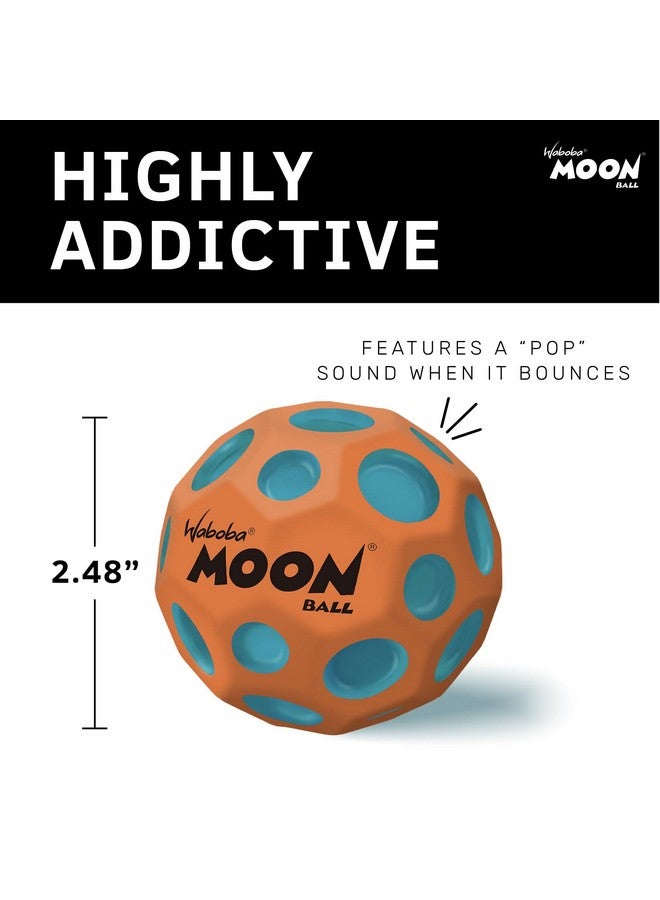 Waboba Moon Ball - Super High Bouncing Ball - Neon Coloured Indoor and Outdoor Ball Ages - Make Pop Sounds - Easy to Grip, Orange - (65 mm - Image 3