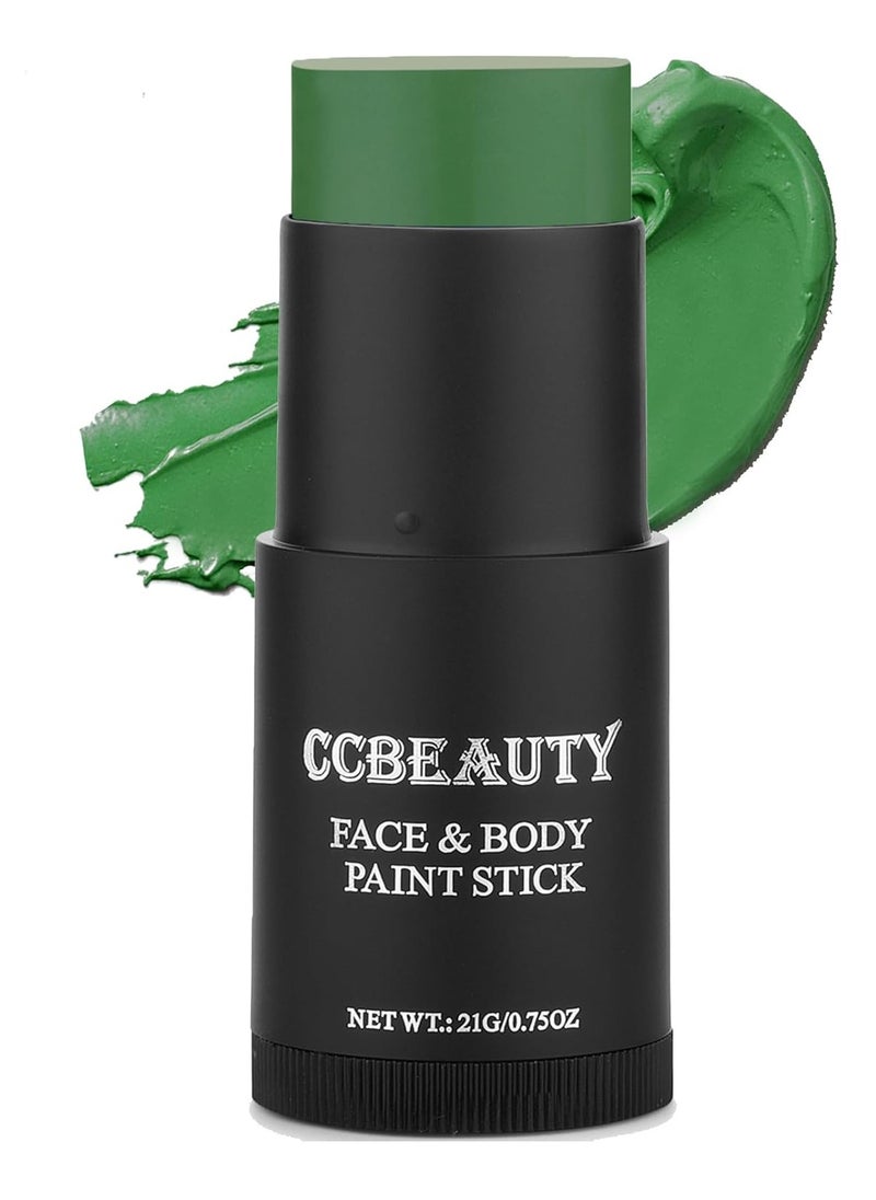 CCbeauty - CCBeauty Witch Green Face Body Paint Stick, St. Patrick's Day Grease Dark Green Eye Black Sticks for Sports, Hypoallergenic Camo Hulk Hunting FacePaint Makeup Halloween Cosplay Costume Party - Image 1