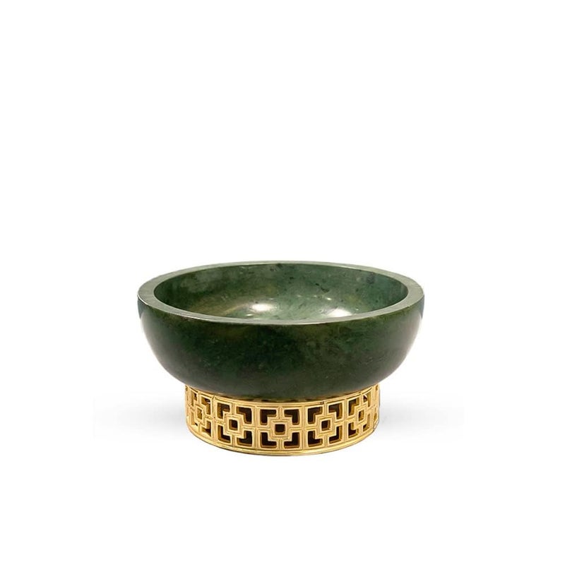 IZZHAAR Green Garnet Bowl | Fruit Bowl and Garnet Fruit Bowl | Storage Baskets for Fruit, Vegetables, Snacks, Dried Fruits (Size - 10 x 7 x 4.79 inch) 1 Unit - Image 1