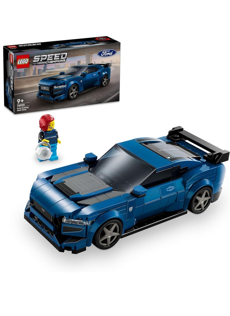 LEGO مجموعة مكعبات بناء سيارة فورد موستانج دارك هورس الرياضية من ليجو سبيد تشامبيونز 76920 (344 قطعة)  - Image 1