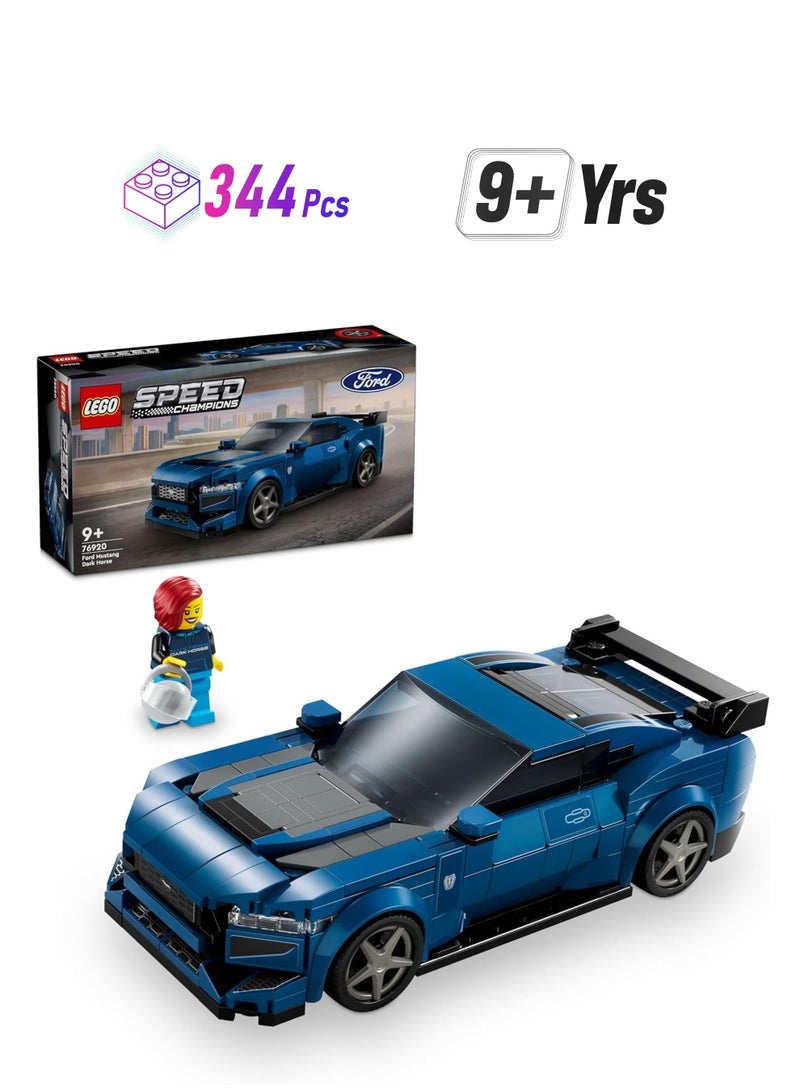 LEGO Speed Champions Ford Mustang Dark Horse Sports Car 76920 Building Blocks Toy Car Set (344 Pieces) - Image 1
