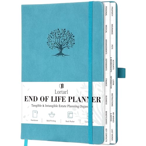 Lortarl End of Life Planner - Estate Planning Organizer for Final Arrangements with Large Print, Im Dead Now What Planner with Inner Pocket, Pen Loop, 8.5" x 6.4" - Image 1