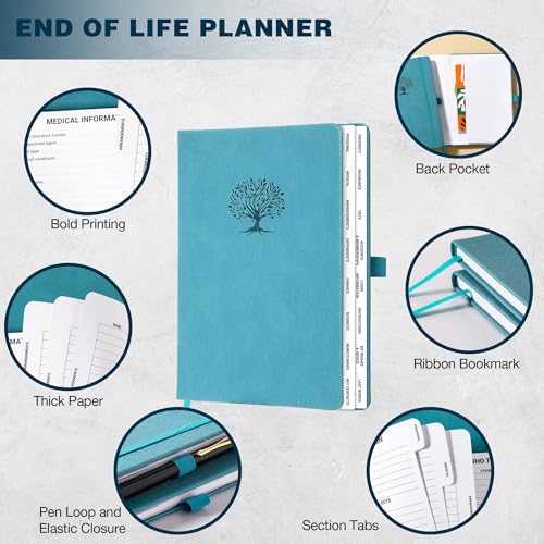 Lortarl End of Life Planner - Estate Planning Organizer for Final Arrangements with Large Print, Im Dead Now What Planner with Inner Pocket, Pen Loop, 8.5" x 6.4" - Image 3