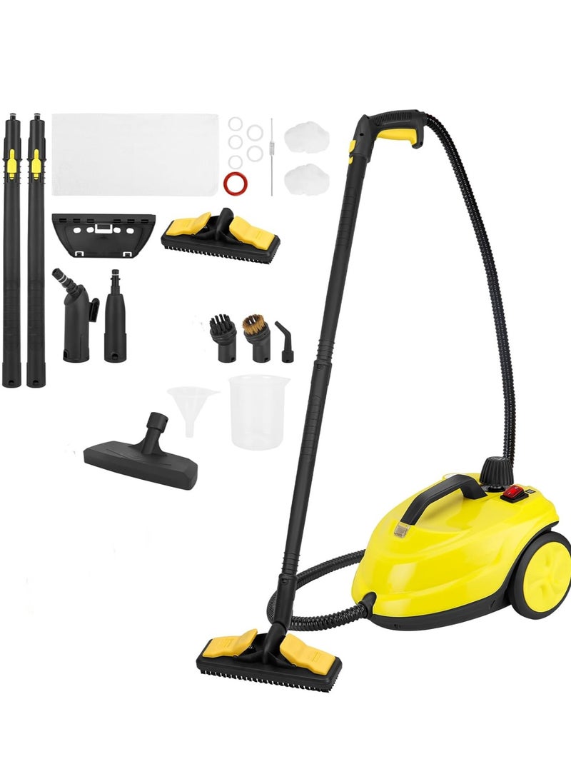 2000W Steam Cleaner, 5 Bar High Pressure Steam Cleaner High Temperature for Kitchens Bathrooms Car Interiors Yellow - Image 1