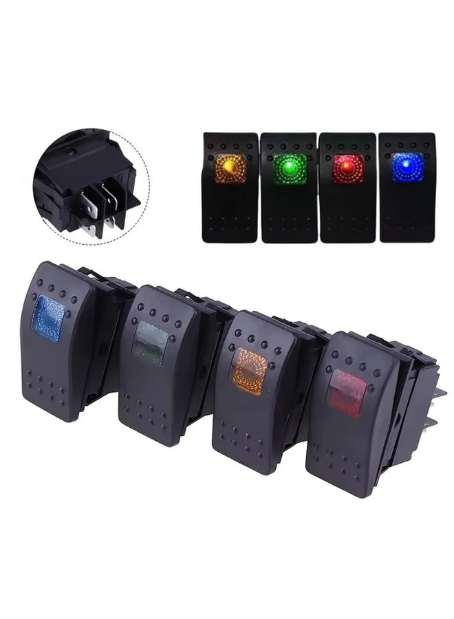 مفتاح التفاف لسيارة DC 12V وقارب وعربة سكن متنقلة، قطعة واحدة، أحمر، بسرعتين، وأربعة دبابيس - Image 1