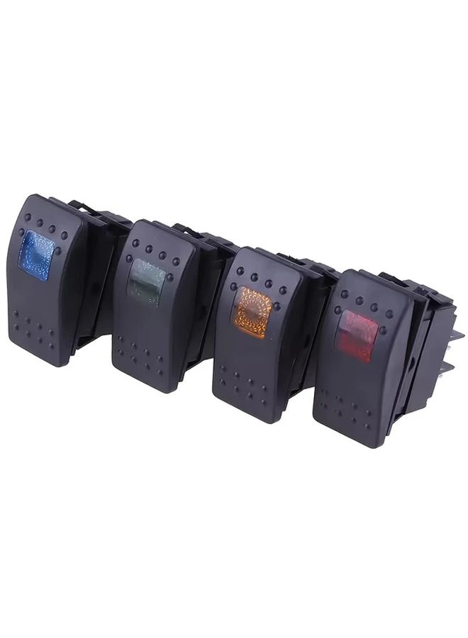 مفتاح التفاف لسيارة DC 12V وقارب وعربة سكن متنقلة، قطعة واحدة، أحمر، بسرعتين، وأربعة دبابيس - Image 4