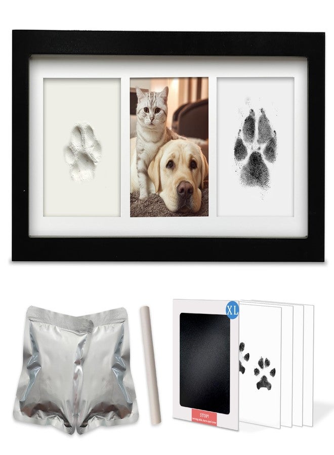 MYPAWLETS Dog Cat Paw Print Kit,Ink&Clay Pawprints Keepsake Frame (Black) - Image 1