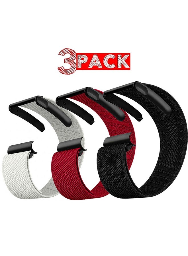 MARGOUN 3 PACK Whoop 5.0 MG Nylon Band, Adjustable Stretch Sport Band Replacement with Secure Quick-Clip Hardware, Breathable Athletic Wristband for Men and Women Z-Pack B (3 Colors) - Image 1
