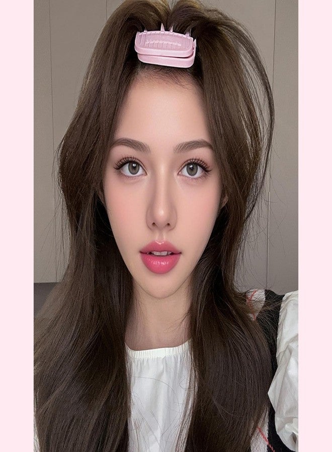 MTRoyaldia مجموعة مشابك شعر MTROYALDIA DRAK PINK (عبوتان) لتكثيف الشعر، مثالية للغرة الكثيفة، سهلة الاستخدام، لتكثيف الشعر عند أعلى الرأس، أداة لتكثيف الشعر المجعد، مظهر طبيعي كثيف - Image 4