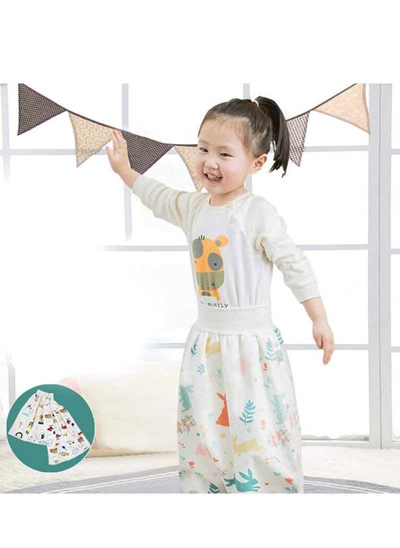 Cactus 2 in 1 Diaper Skirt for Kids, Potty Training & Anti Bed-Wetting, Washable Cotton Bamboo Fiber Waterproof Bed Clothes for Toddlers 0-4 Years  - Image 4