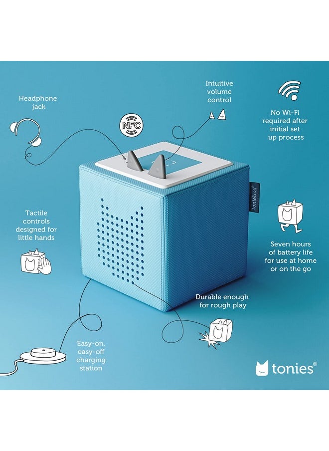 Tonies - Toniebox Audio Player Starter Set With Playtime Puppy Listen Learn And Play With One Huggable Little Box Light Blue - Image 1