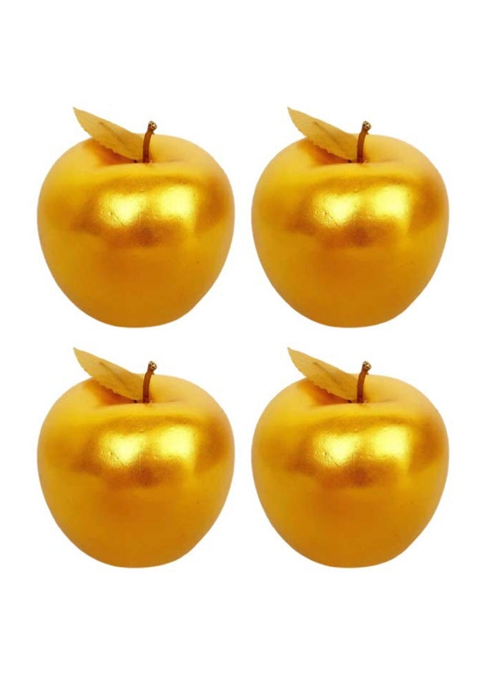 SYOSI Artificial Apples, 4 Pcs Fake Apples Fake Fruit Lifelike Simulation Apples for Home Kitchen Table Basket Photography Party Decoration  - Image 1