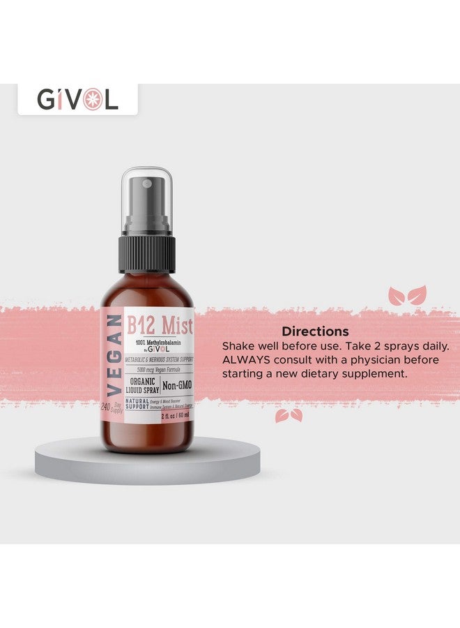 GIVOL Vegan Vitamin B12 Liquid Mist Organic 5000Mcg Methylcobalamin - Image 3