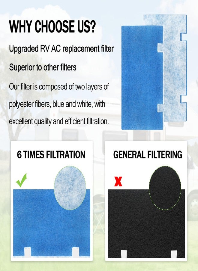 CHNPLUM 7.5" x 14" RV Air Conditioner Filters - Replacement for Dometic Air Grille 3313107.103, 3105012.003 Camper Motorhome Grille Vent - MERV 6 RV Air Filter (4 Pcs) - Image 5