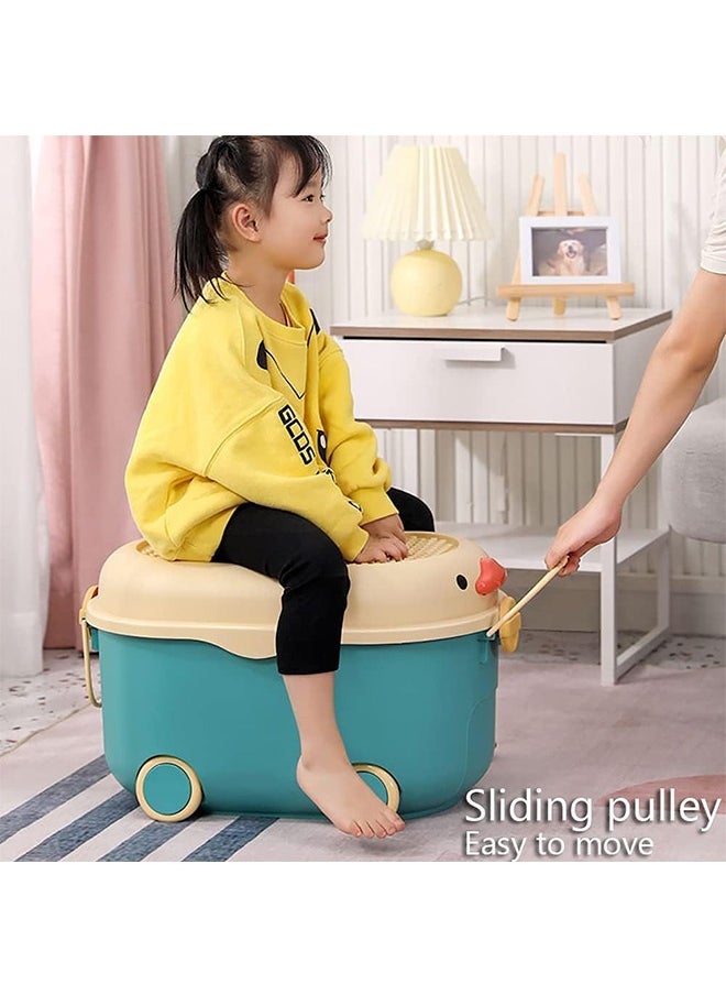 JCB CHIC - Children's Toy Storage Box Stackable Toy Organizer with Wheels and Handle,Large Kids Toy Chest,Animal Toy Storage Organizer/Bin/Box/Basket/Trunk for Toddler - Image 1
