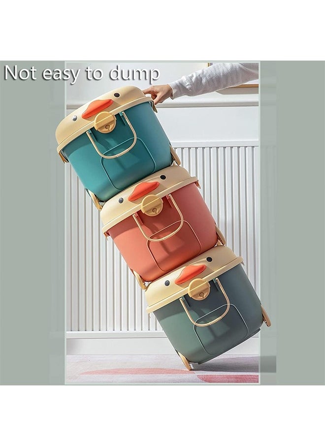JCB CHIC - Children's Toy Storage Box Stackable Toy Organizer with Wheels and Handle,Large Kids Toy Chest,Animal Toy Storage Organizer/Bin/Box/Basket/Trunk for Toddler - Image 1