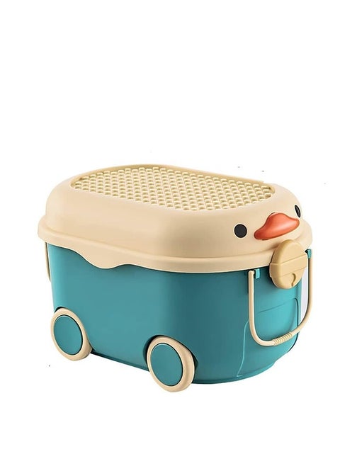 Children's Toy Storage Box Stackable Toy Organizer with Wheels and Handle,Large Kids Toy Chest,Animal Toy Storage Organizer/Bin/Box/Basket/Trunk for Toddler