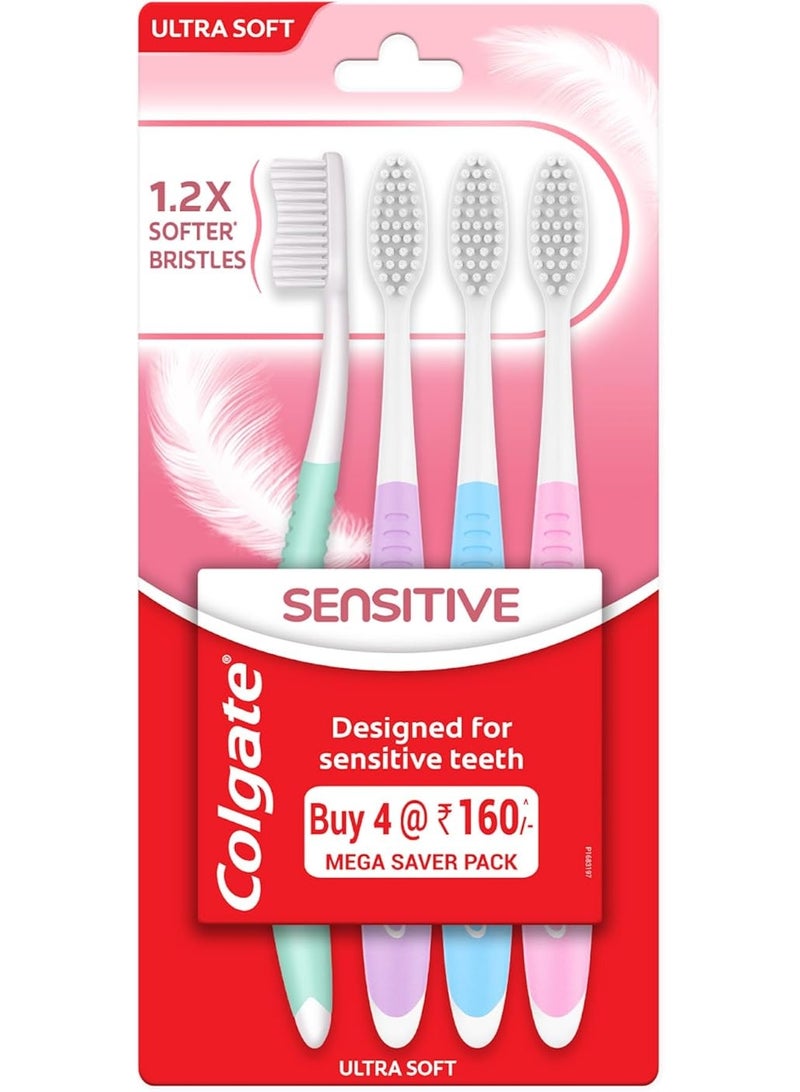 Colgate Toothbrush Sensitive, Pack of 4 Brushes - Image 1
